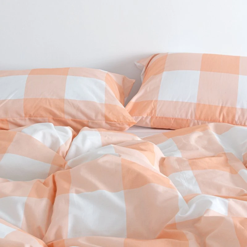 Tendencia Gingham Funda Nórdica Melocotón