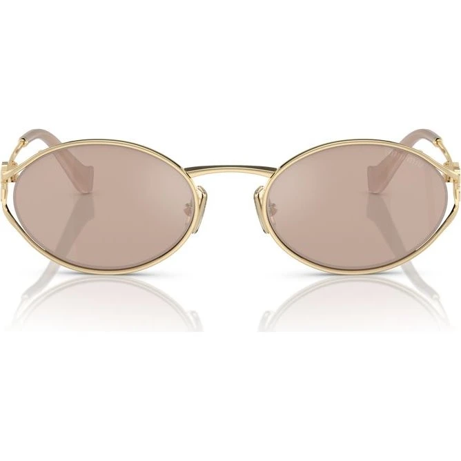 Miu Miu SMU 52YS Gafas de Sol Redondas Oro Rosa 54mm