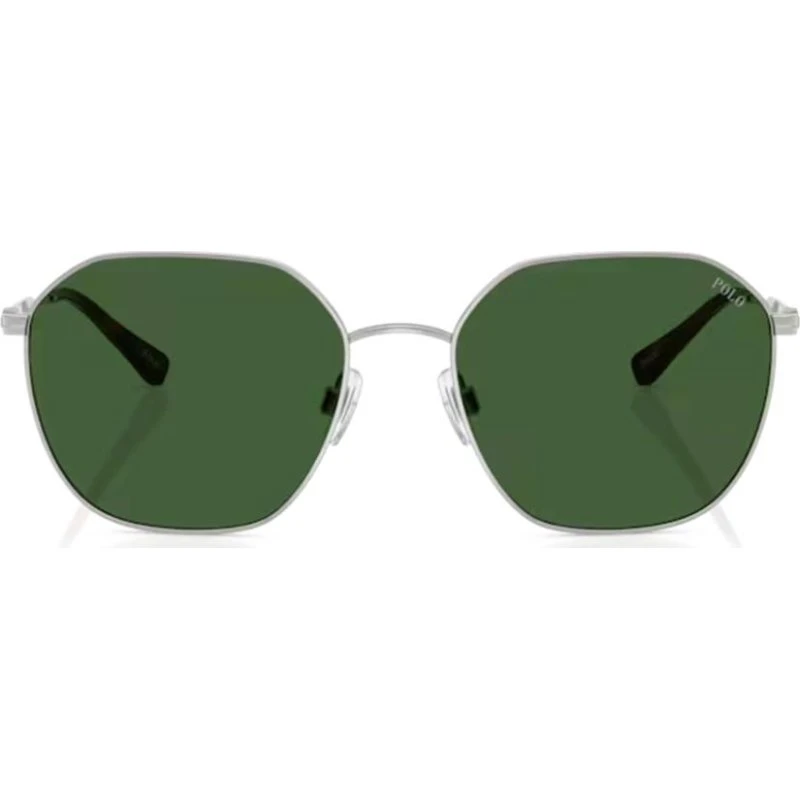 Polo Ralph Lauren PH3160 Gafas de Sol Geométricas Plata y Verde
