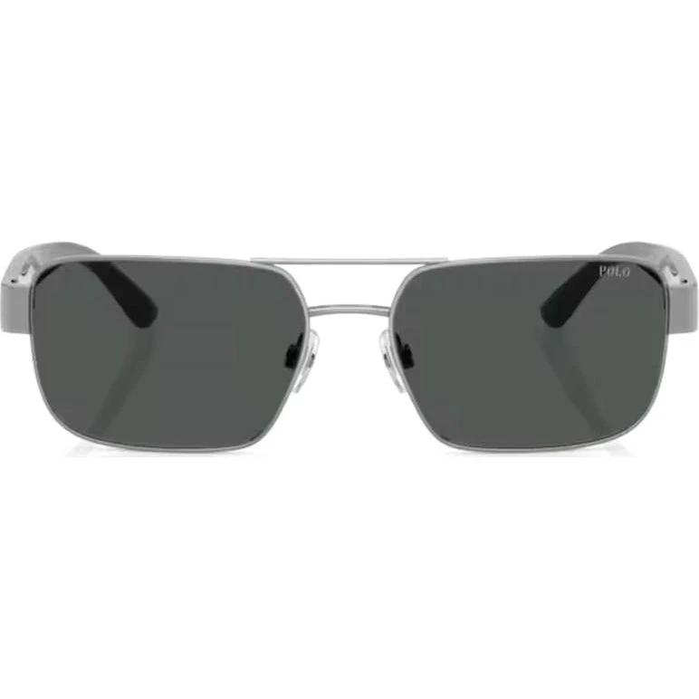 Polo Ralph Lauren PH3161 Gafas de Sol Rectangulares de Metal Plata