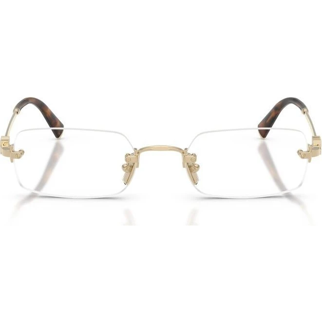 Miu Miu MU 50YV ZVN1O1 Gafas de Vista Cuadradas de Metal Oro