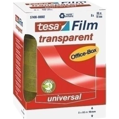 Tesa Cinta Transparente 19 mm x 66 m (8 rollos)