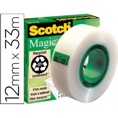 Cinta Adhesiva Scotch-Magic 33 m x 12 mm