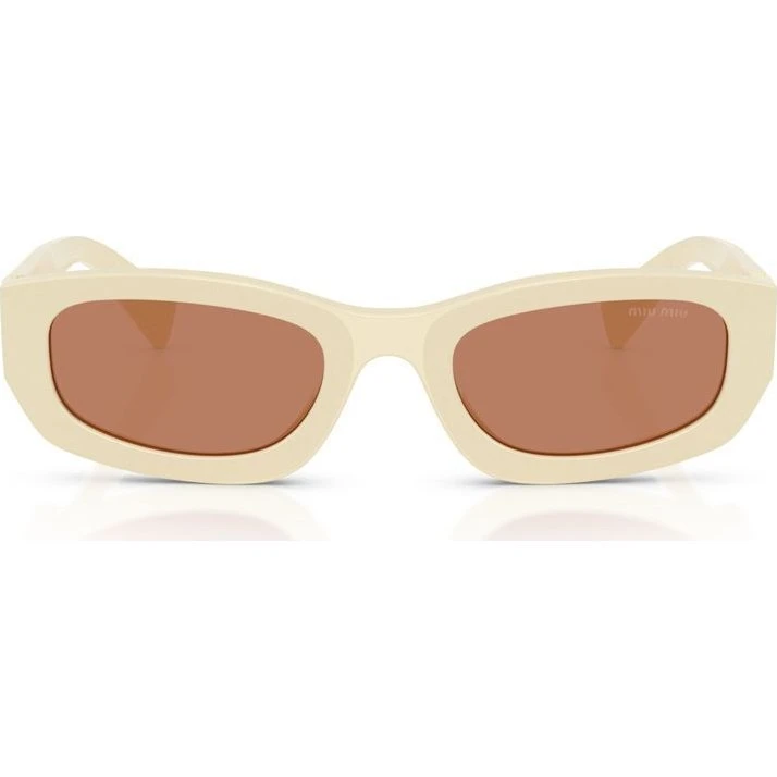 Miu Miu 0MU B04S Gafas de Sol Rectangulares Blancas para Mujer
