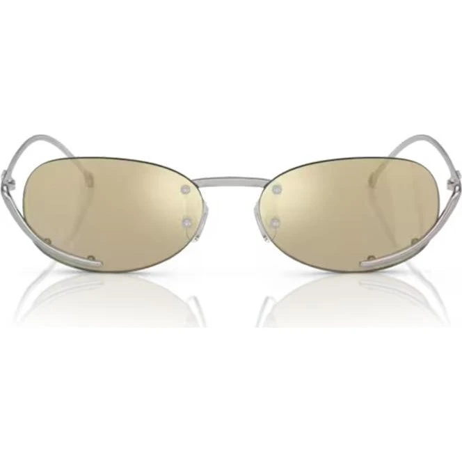 Diesel DL 1004 Gafas de Sol Unisex Plata Ovaladas Amarillo 53mm