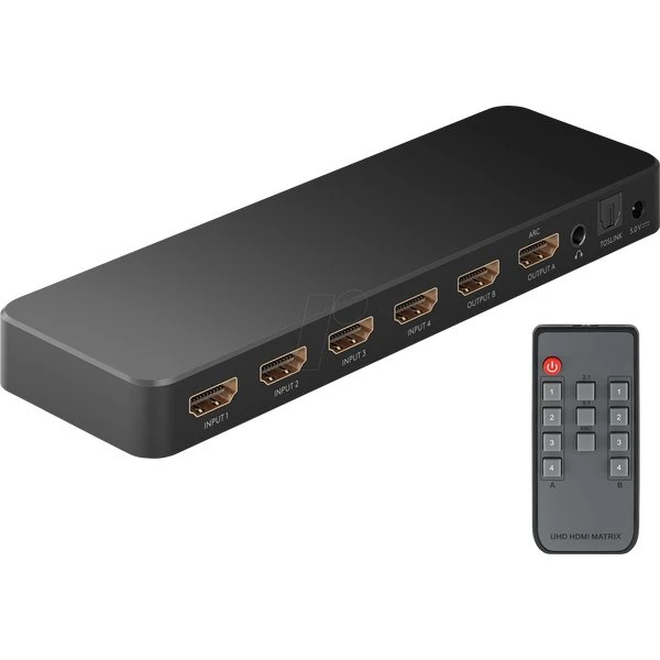Goobay Switch Matriz HDMI 4x2 4K@60Hz Negro