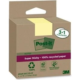 3M Post-It Super Sticky Reciclado 76x76 mm Surtido (12 u)