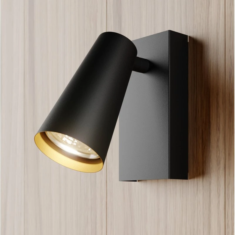 Lucande Aplique de Pared Angelina Black/Gold - Diseño Escandinavo