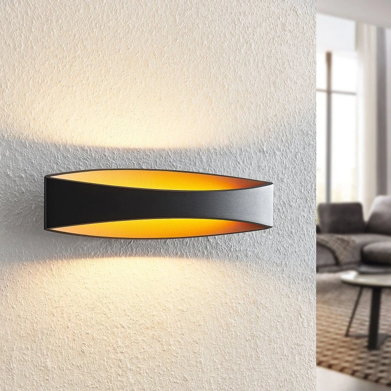 Arcchio Aplique de Pared LED Jelle 44 cm Negro y Oro