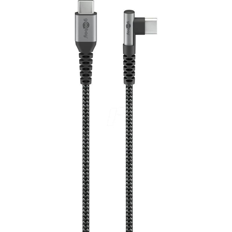 Goobay Cable USB-C a USB-C 1m Acodado Gris Espacial