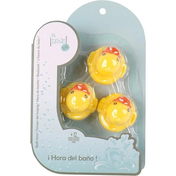 TACHAN Set de 3 Patitos Amarillos de Goma +12 Meses