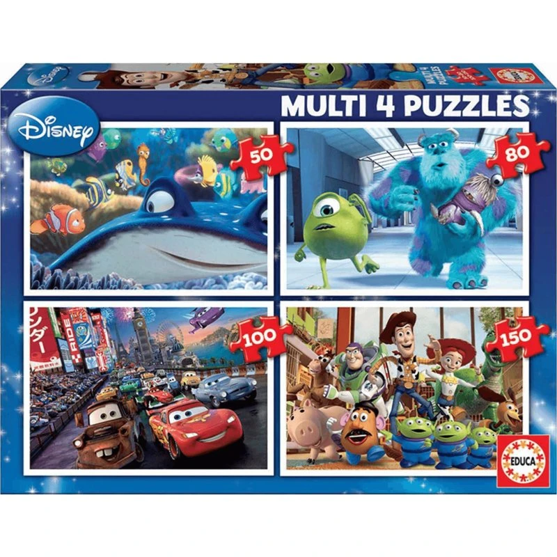 Educa Puzzle Pixar Progresivo 50+80+100+150 Piezas