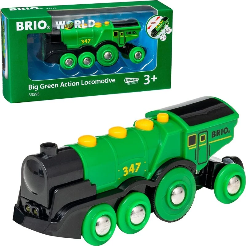 BRIO Locomotora Verde a Pilas con Luces y Sonido