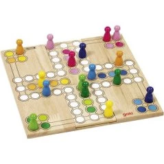 Goki Ludo de Madera Modulable 2-4 Jugadores