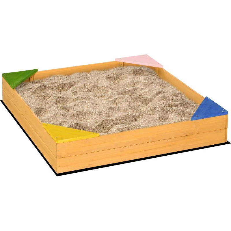 Outsunny Arenero Infantil de Madera 109x109 cm Natural