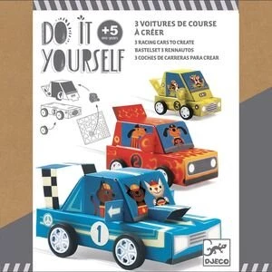 Djeco DIY Gran Prix - 3 Coches para Montar