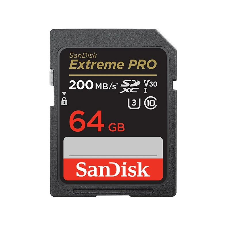 SanDisk Extreme PRO SDXC 64 GB UHS-I V30 U3 200 MB/s Negro