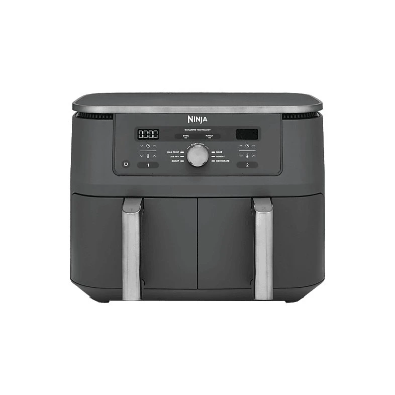 Ninja DZ400EU Freidora de Aire 9,5L Doble Cesta Gris Metalizado