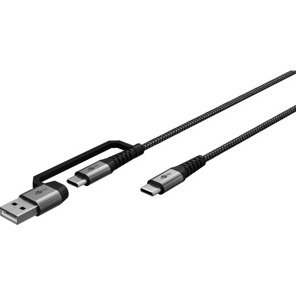 Marca Cable 2in1 USB-C a USB-C/USB 2m Gris Espacial