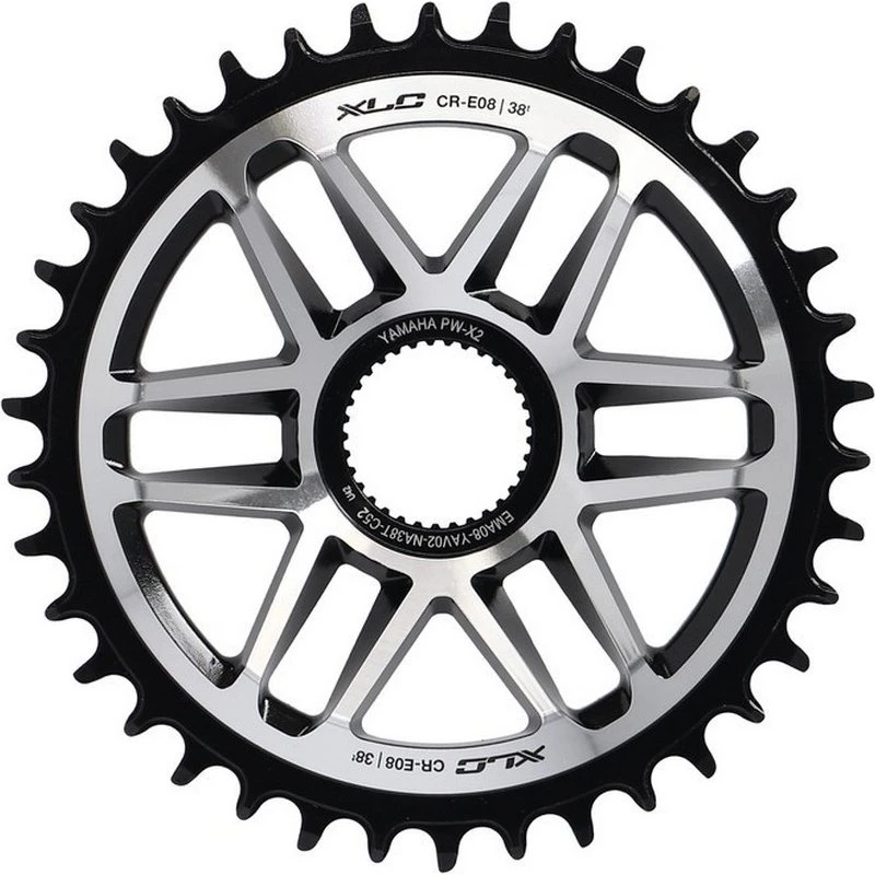 XLC CR-E08 Plato 38T DM Alu Negro/Plata para Yamaha PW-X2