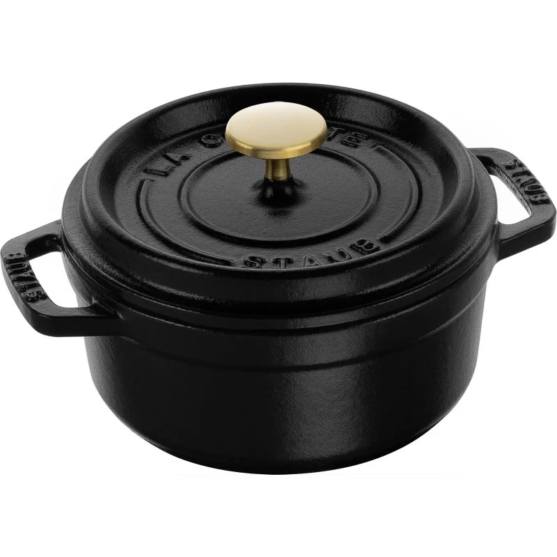 Staub La Cocotte Cacerola de Hierro Fundido Redonda, 12 cm, Negro