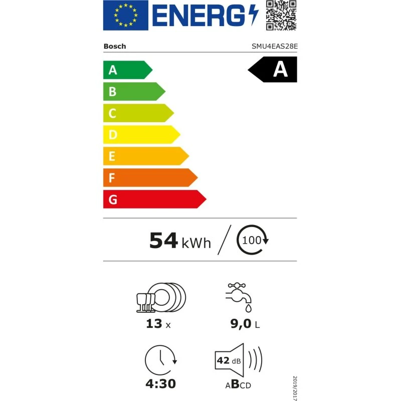 Bosch Serie 4 SMU4EAS28E Bajo encimera 13 cubiertos Inox
