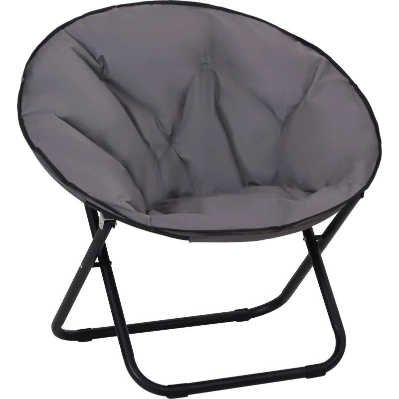 Outsunny Silla de Luna Plegable Gris 80x80x75 cm
