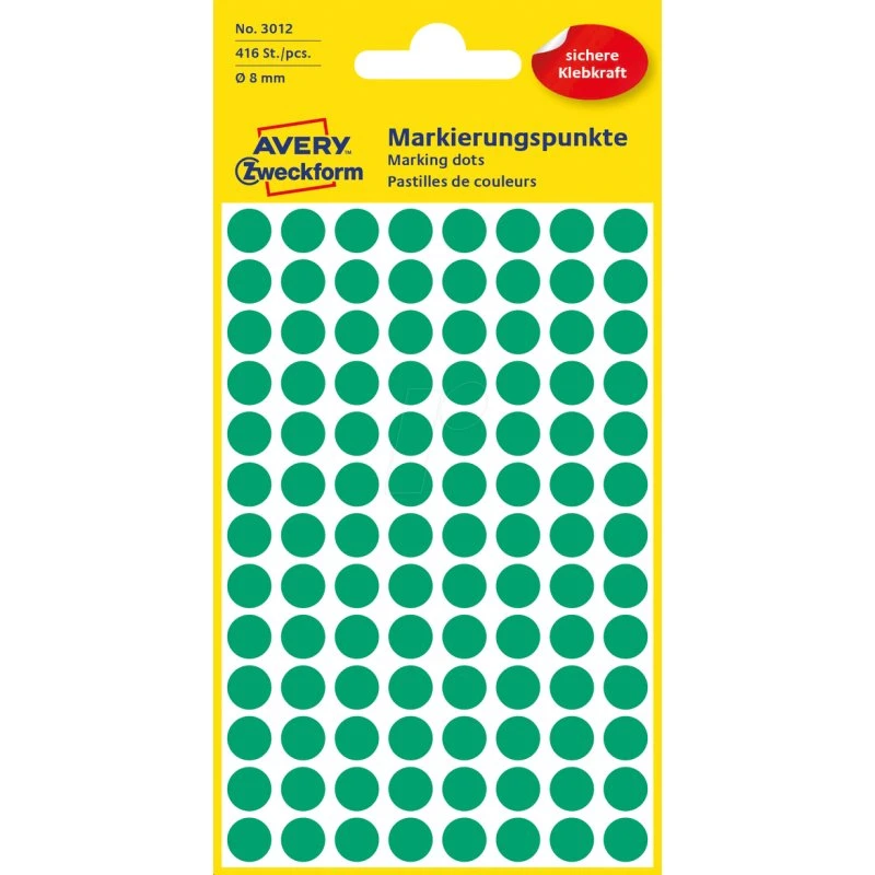 Avery Zweckform 3012 Puntos Verdes 8 mm