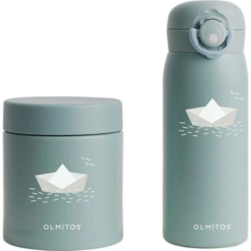 Olmitos Set Termos Líquido 480ml y Sólido 550ml Green Paper Boat