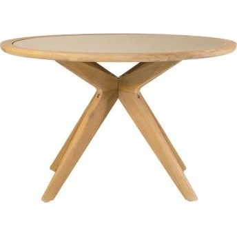 Julieta Mesa Redonda Polycemento Beige Acacia 120 cm