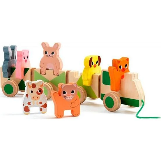 Djeco Trainimo Granja - Tren de Madera con Animales