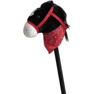 TACHAN Cabeza de Caballo con Palo y Sonidos, Negro, 80 cm
