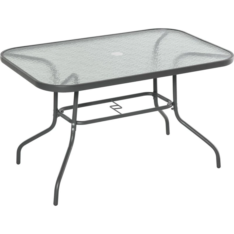 Outsunny Mesa Exterior Rectangular 120x80 cm Gris Carbón