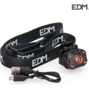 EDM Mini Linterna Frontal 8W 400lm Recargable