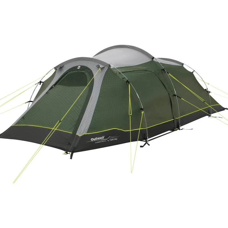Outwell Earth 3 Plus Túnel 3 Personas Verde Oscuro