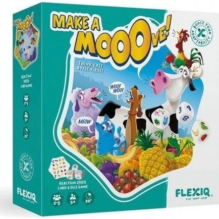 FLEXIQ Make a Mooove - Juego de mesa de rapidez para niños