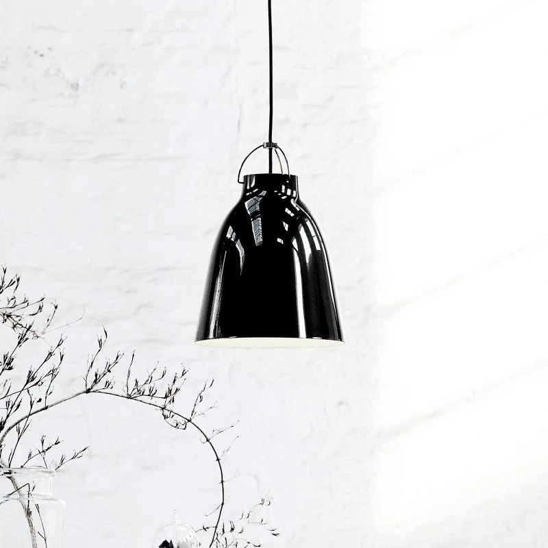 Fritz Hansen Lámpara Colgante Caravaggio P2 Negro Brillante