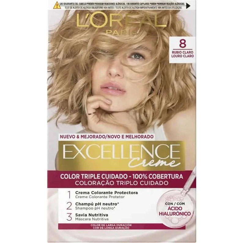 L'Oréal Paris Excellence Creme Tinte Permanente - Tono 8 Rubio Claro