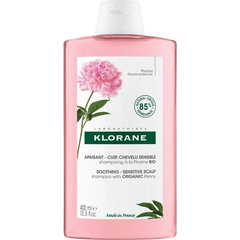 Klorane Champú a la Peonía BIO - Calma Cuero Cabelludo Sensible 400ml