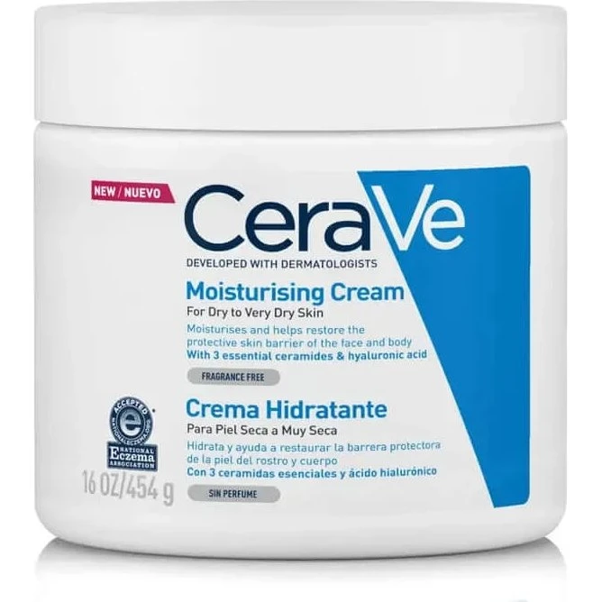CeraVe Crema Hidratante Facial y Corporal para Piel Seca, 454g