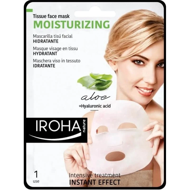 Iroha Mascarilla Facial Hidratante de Aloe Vera y Ácido Hialurónico