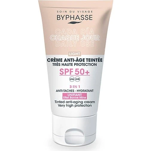 BYPHASSE Crema Facial Antiedad SPF50+ Color Medium 50 ml