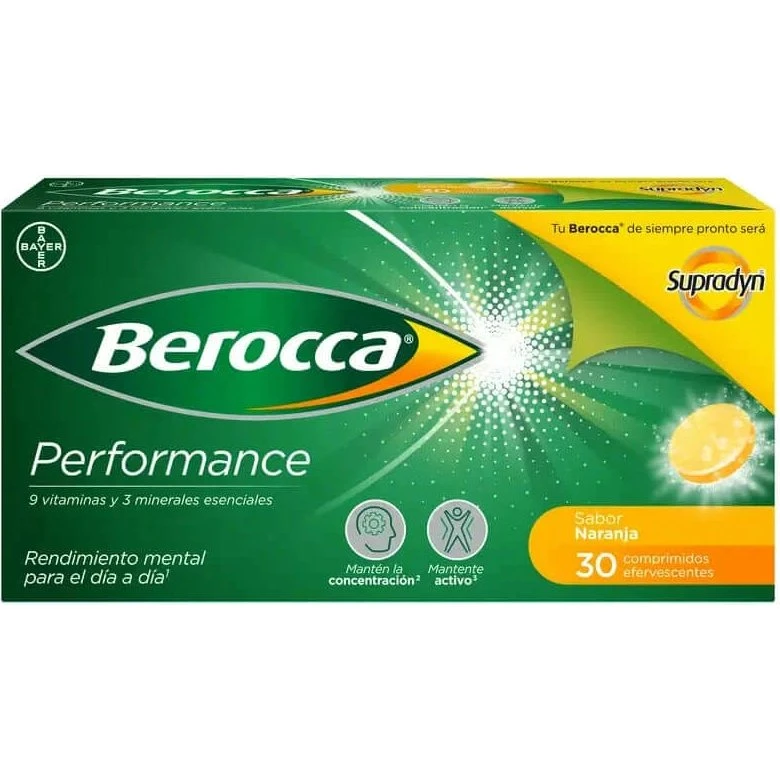 Berocca Performance Naranja 30 Comprimidos Efervescentes