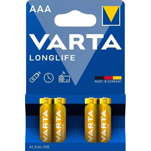 Varta Pilas AAA Longlife LR03 Alcalinas, Pack de 4 unidades