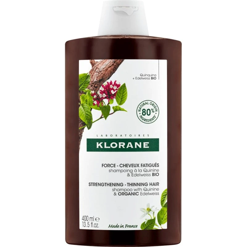Klorane Champú con Quinina y Edelweiss Orgánico 400 ml