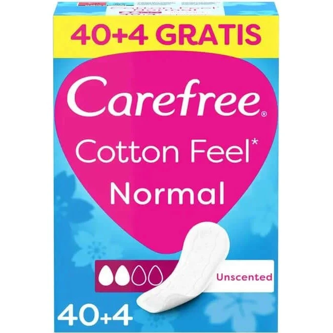 Carefree Protegeslip de Algodón Sin Perfume, 44 Unidades