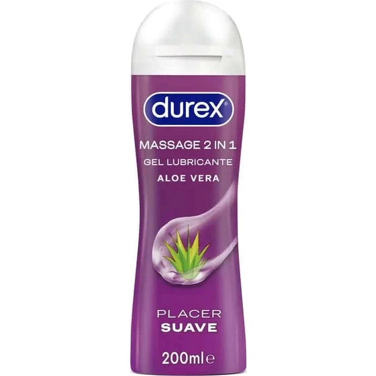 Durex Play Massage 2 en 1 Gel de Masaje y Lubricante con Aloe Vera, 200ml