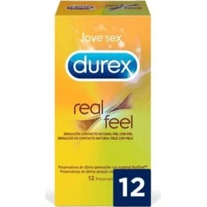 Durex Preservativos Real Feel sin Látex, 12 unidades
