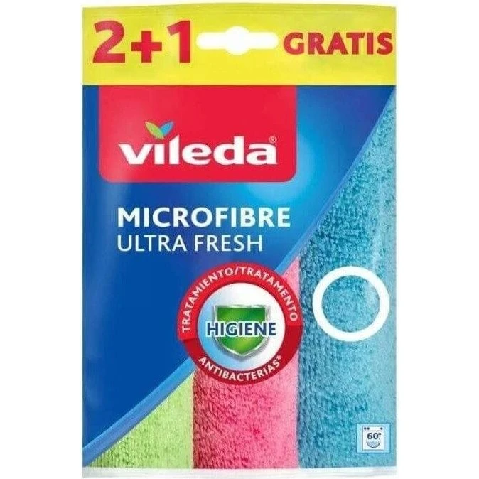 Vileda Bayeta Microfibra Colors Ultra Fresh 2+1 Unidades