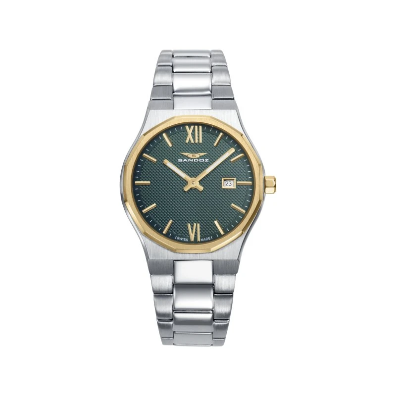 Reloj Sandoz Mujer 83004-63 Acero Bicolor Verde